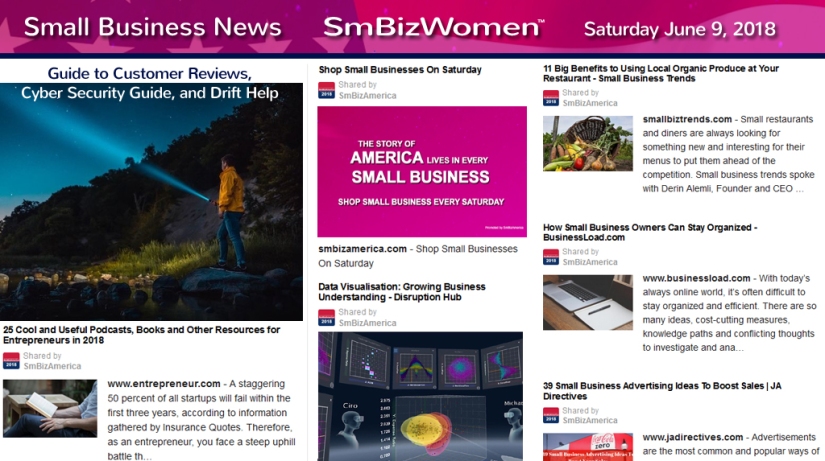 Small Business News Saturday 6-9-18 @SmBizWomen #SmallBusiness #News #Leadership #Marketing #America