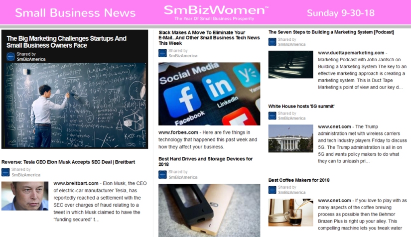 Small Business News Sunday 9-30-18 va SmBizWomen